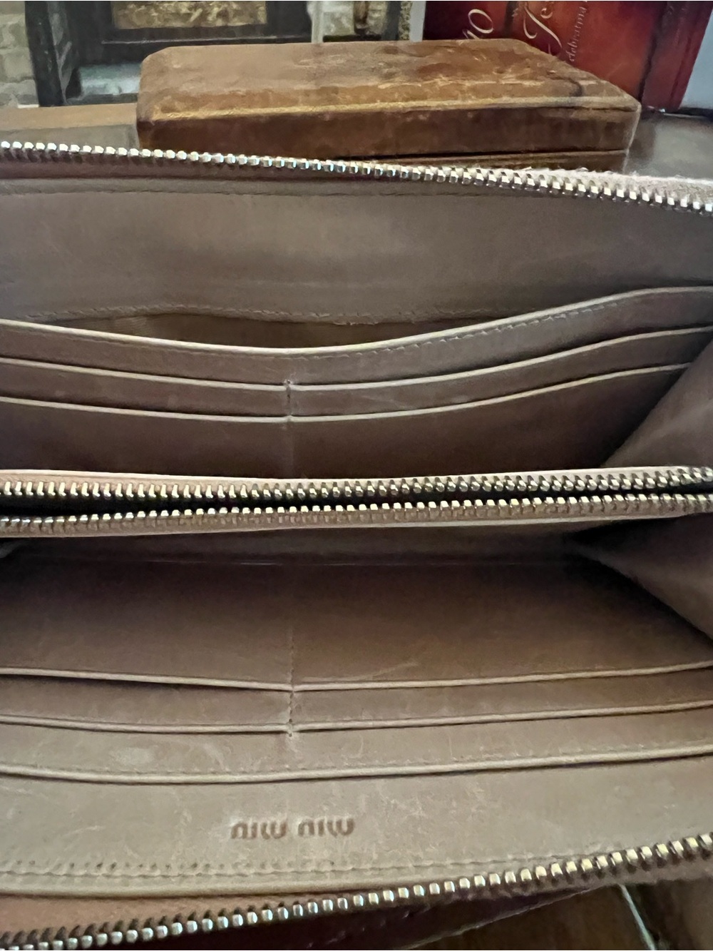 Miu Miu Studded Crystal Floral Zip Around Wallet in Blush! EUC! - Picture 7 of 8